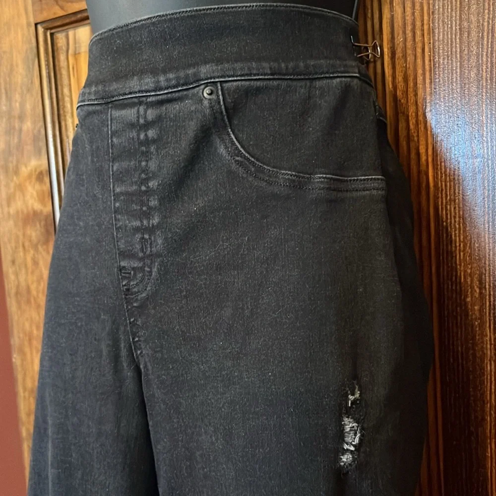 Spanx Black Distressed Jeggings - Picture 6 of 11